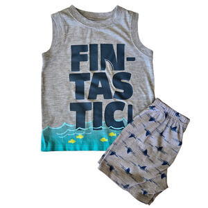 Just One You by Carter's Boys 2T "Fin-Tastic" Shark Sleeveless Short Pj Pajamas